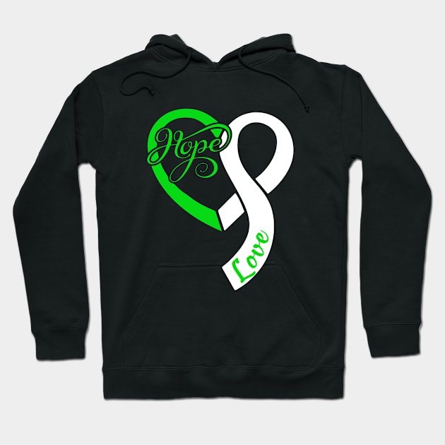 Myotonic Dystrophy Awareness Hope Love Heart Ribbon Valentines Day - Love Shouldn't Hurt Hoodie by DAN LE